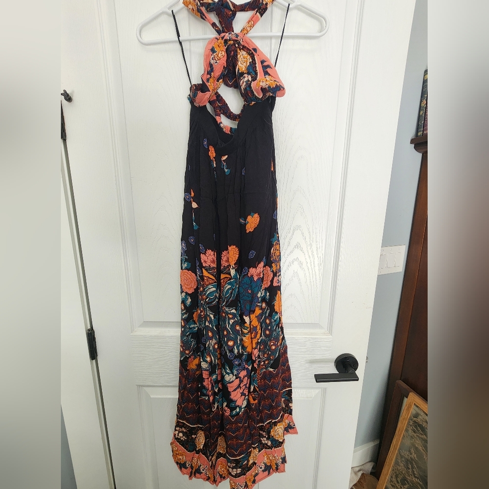 free people cut out floral jumpsuit